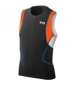 TYR - bluza fara maneci triatlon - Competitor Singlet - negru | gri - Img 1