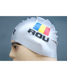 TYR casca inot silicon Romania - gri tricolor - Img 3