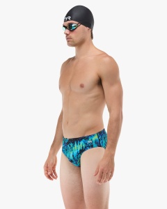 TYR - costum inot barbati tip slip - Durafast Lite Brief Seismo - Blue | Green - 26 (XS) - Img 3