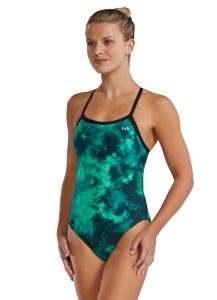 TYR - costum inot intreg pentru femei - Durafast Lite Diamondfit Miasma Swimsuit - Blue - 26 (XS) - Img 7