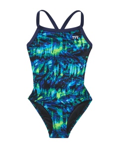 TYR - costum inot intreg pentru fete - Durafast Lite Diamondfit Seismo Swimsuit - Blue | Green - 24