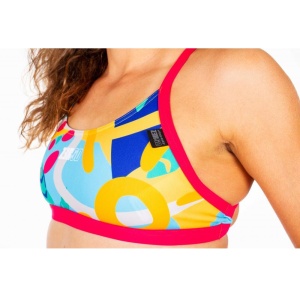 Z3R0D - sutien Costum baie femei two pieces - rosu galben albastru Expressive Resort - Img 3