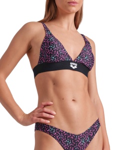 Arena - costum inot femei 2 piese - Monogram Elastic Bikini Triangle - Black I Multi - Img 2