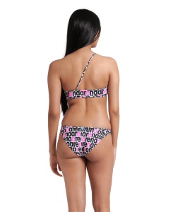 Arena - costum inot femei intreg - Logotype Swimsuit Single Shoulder - White Multi-Black - Img 2