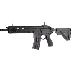 Arma airsoft electrica Heckler & Koch HK416 A5 Sportsline EyeTrace, AEG, bile plastic, BB 6 mm, 1.0 jouli, sina Picatinny, MidCap, tracer, negru, Full-Auto