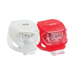BikeFun - Set lumini pentru bicicleta (far + stop) Bikefun Pixie, 2 x alb + 2 x rosu