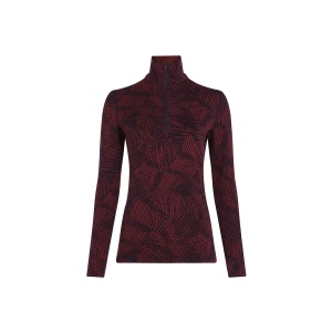 Bluza Dama Icebreaker Merino 260 Vertex Thermal Crewe Frozen Forms Half Zip Port/Black