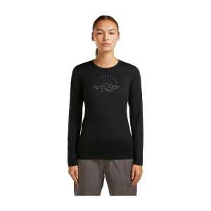 Bluza Femei Icebreaker Mer 200 Oasis Ls Crewe Sunrise Summit Black