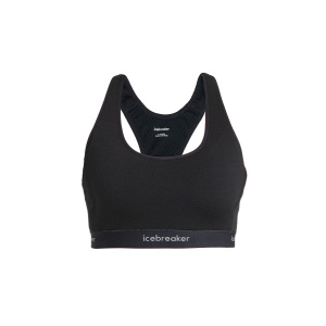 BUSTIERA FEMEI W MERINO 125 ZONEKNIT RACERBACK BRA BLACK