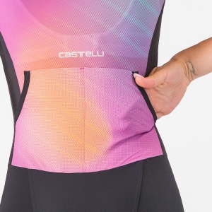 Castelli - costum triatlon cu maneca scurta - PR 2 W Speed Suit - negru | portocaliu - Img 4