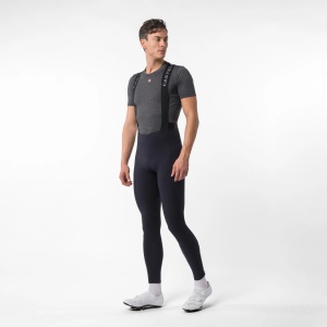 Castelli - pantaloni lungi cu bretele - Thermowoven Bibtight - negru - 3XL - Img 6