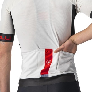 Castelli - tricou ciclism barbati cu maneca scurta Entrata VI jersey - alb negru rosu - Img 4