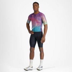 Castelli - tricou ciclism cu maneca scurta pentru barbati R-A/D Jersey - multicolor mov inchis albastru - Img 7