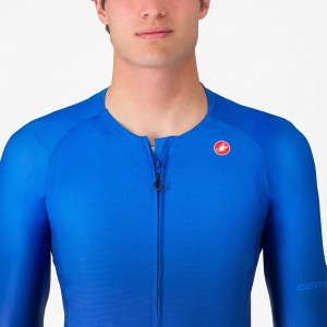 Castelli - tricou ciclism maneca lunga tailored fit cu protectie solara - Upf Long Sleeve Jersey - albastru azzurro - Img 3