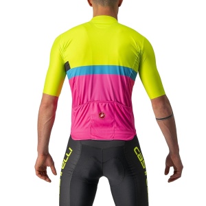 Castelli - tricou ciclism maneca scurta A Blocco - galben fluo magenta albastru - Img 2