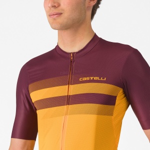 Castelli - tricou ciclism maneca scurta regular fit - Simbolo Jersey - portocaliu | bordo - Img 3