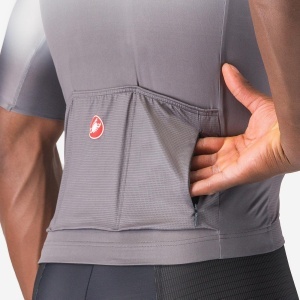 Castelli - tricou ciclism maneca scurta tailored fit cu protectie solara - Upf Jersey - 20-38 gr C - gri argintiu - Img 3