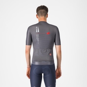 Castelli - tricou ciclism maneca scurta tailored fit - Espresso R--A/D Jersey - gri inchis Smokey - Img 2