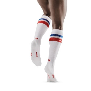 CEP - Sosete de compresie pentru femei 80's women socks - alb rosu albastru - Img 3
