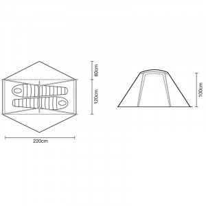 Cort Wild Country Foehn 2, 2 persoane, 220 cm x 120 cm +antreu - Img 5