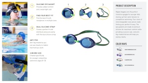 Finis - ochelari inot pentru copii (8-12 ani) Ripple Goggles - transparent albastru roz - Img 3