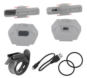 Force - Set lumini (far + stop) Glare, 1 led - negru - Img 3