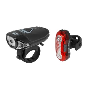 Force - Set lumini pentru bicicleta (far + stop) Force Express USB - negru