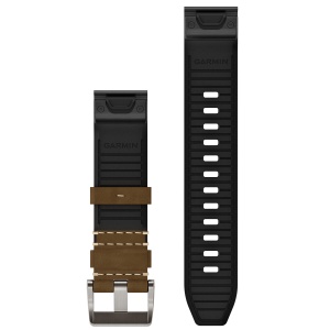 Garmin - curea piele - QuickFit 22 - MARQ 2 leather - tundra I black - Img 2