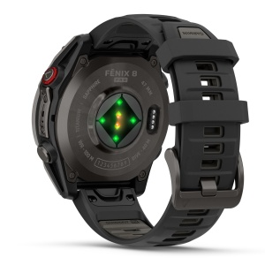 Garmin - fenix 8 Pro 47mm - smartwatch premium AMOLED Sapphire - ramă gri din titanium DLC si curea din silicon neagră-gri - Img 5