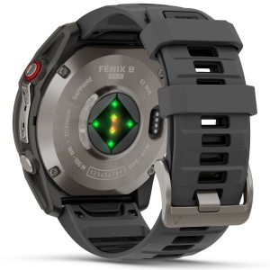 Garmin - fenix 8 Pro 51mm - smartwatch premium AMOLED Sapphire - ramă argintie din titanium si curea din silicon neagră-gri - Img 5