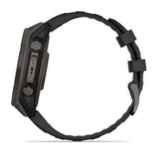 Garmin - fenix 8 Solar Sapphire 47mm - smartwatch premium - ramă gri din titanium DLC si curea din silicon neagră-gri - Img 6
