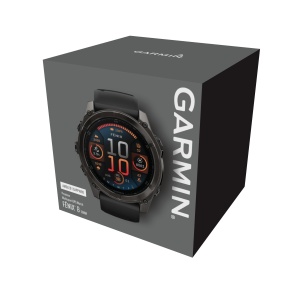 Garmin - fenix 8x AMOLED Sapphire 51mm - smartwatch premium AMOLED - ramă gri din titanium DLC si curea din silicon neagră-gri - Img 8