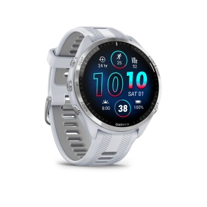 Garmin - Forerunner 965 ceas multisport cu GPS AMOLED - Ramă din titan cu carcasă Whitestone şi curea din silicon Whitestone/gri pudră - Img 8