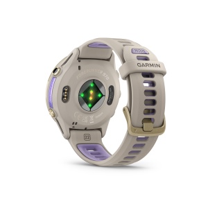 Garmin Forerunner 970 - ceas multisport cu GPS si AMOLED - crem Soft Gold Titanium with French Gray Case and French Gray | Translucent Indigo Band - Img 6