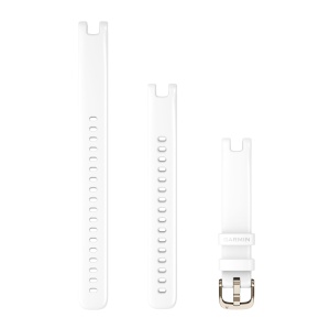 Garmin Lily curea silicon 14mm - alba cu elemente metalice aurii crem - Img 2