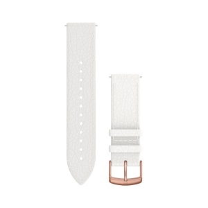 Garmin Quick Release 20 - curea din piele alba - White Italian Leather with 18K Rose Gold PVD Hardware - Img 2