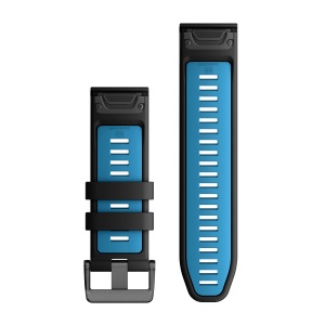 Garmin QuickFit 26 - curea silicon - negru | albastru Cirrus - Img 2