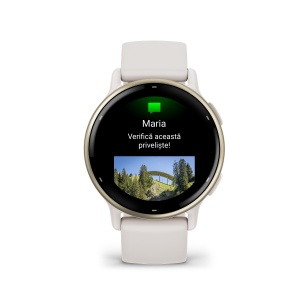 Garmin - Vivoactive 5 smartwatch cu GPS și AMOLED - ramă Cream Gold - carcasă Ivory şi bratara din silicon - Img 8