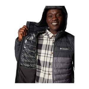 Geaca Puf Barbati Columbia Powder Lite II Hooded Grey - Img 4
