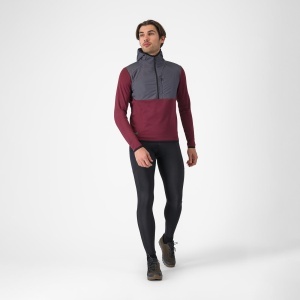 Hanorac casual Castelli UNLTD Roam Hoodie - vișiniu/gri | Confort termic - Img 6