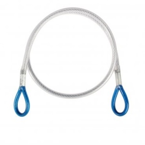 Lonjă de ancorare din oțel cu protecție Singing Rock Steel Lanyard I 100, 130, 180cm