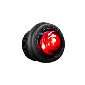 Lumină poziție roșie LED, 29 mm, 1 W, 10-32V, cablu 220 mm, carcasă cauciuc, IP66/68, design negru, Freedom Black Raven Strands
