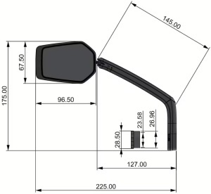 Oglinda CONTEC E-VIEW Evo GL Merge G-Link - Black - Img 4