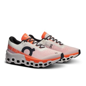 On Cloudmonster 2 - pantofi alergare pentru femei - Alb portocaliu Undyed | Flame - Img 6