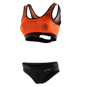 Orca - Costum de baie doua piese Femei - portocaliu negru