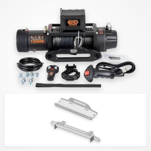Pachet troliu Ford Ranger (2010-2023): troliu electric EMD Winch 13000 lbs cablu sintetic și suport troliu dedicat