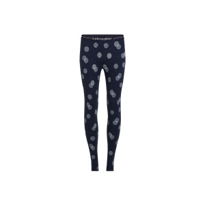 Pantaloni Dama Icebreaker Merino 260 Vertex Thermal Falling Flakes Midnight Navy/Snow