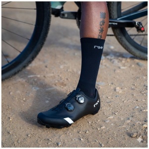 Pantofi ciclism MTB XC Northwave Striker Wide - negru/gri | calapod larg - Img 4