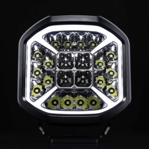 Proiector LED 7″ Strands Siberia X (17,8 cm), 7430 lm, rază 620 m, 96W, 5700K, fază lungă, poziție alb chihlimbar, carcasă aluminiu, 10-32V, IP68 IP69K, Strands - Img 4