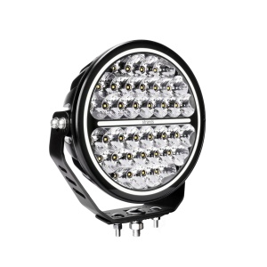 Proiector LED Siberia Night Ranger 9″ 170W, 6000K, 13377 lm, rază 465 m, flood, lumină de poziție albă și chihlimbariu, carcasă aluminiu negru, rezistent la apă și praf (IP67/IP69K), Strands - Img 2